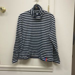 Kule blue and white striped t neck